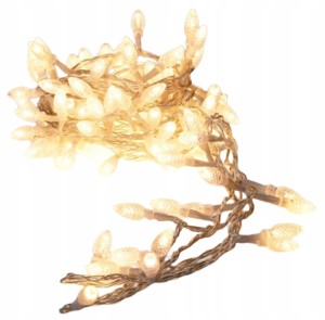 Lampki choinkowe 120 LED ciepłe światło transparentny przewód 3m