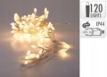 Lampki choinkowe 120 LED ciepłe światło transparentny przewód 3m