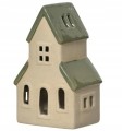 Figurka świąteczna porcelanowa domek różne kolory 17,9 cm 1szt