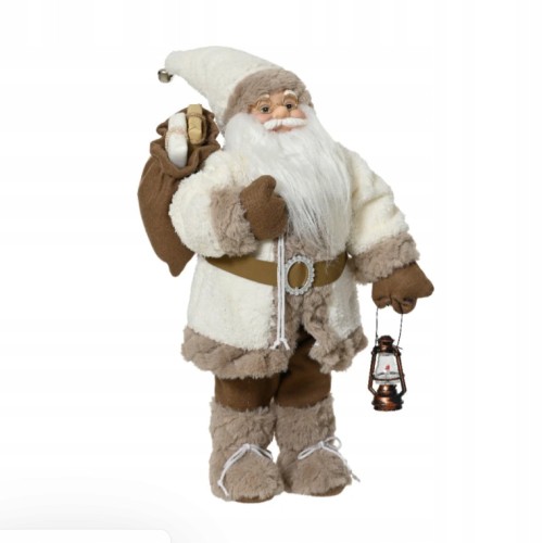 Figurka świąteczna Święty Mikołaj poliester 45cm beżowy 1szt