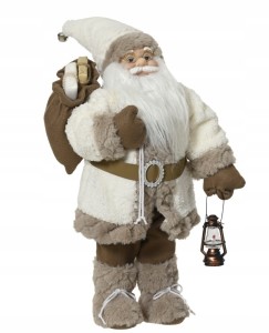 Figurka świąteczna Święty Mikołaj poliester Duży 60cm beżowy 1szt