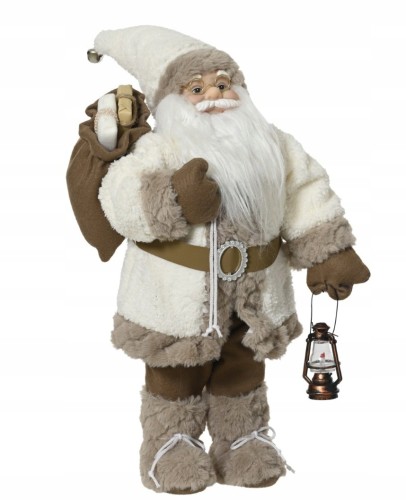 Figurka świąteczna Święty Mikołaj poliester Duży 60cm beżowy 1szt