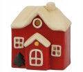 Figurka świąteczna terakota domek LED 7,5x12,2cm 1szt