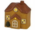 Figurka świąteczna terakota domek LED 7,5x12,2cm 1szt