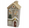 Figurka świąteczna domek terakota ozdobny LED 7,8x17,6cm 1szt