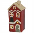 Figurka świąteczna domek terakota ozdobny LED 7,8x17,6cm 1szt