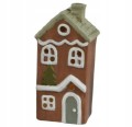 Figurka świąteczna domek terakota ozdobny LED 7,8x17,6cm 1szt
