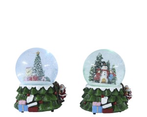 Figurka świąteczna pozytywka kula śnieżna tworzywo sztuczne 10x14,5 cm 1szt