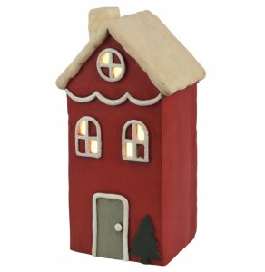 Figurka świąteczna tworzywo sztuczne domek duży LED 15,5x36,5cm 1szt