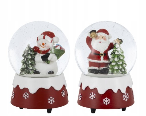 Figurka świąteczna pozytywka tworzywo sztuczne kula śnieżna 10x14,5 cm 1szt