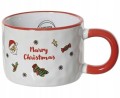 Kubek świąteczny porcelanowy czerwony zielony 250ml 1szt