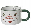 Kubek świąteczny porcelanowy czerwony zielony 250ml 1szt
