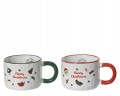 Kubek świąteczny porcelanowy czerwony zielony 250ml 1szt