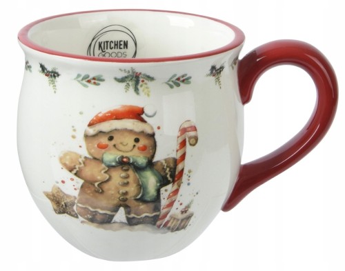 Kubek świąteczny z dolomitu ciastek duży biały 300 ml 1szt