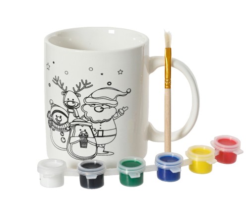 Kubek świąteczny porcelanowy do malowania biały 300 ml 1szt