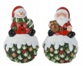 Figurka świąteczna Święty Mikołaj bałwan terakota 12,5cm 1szt