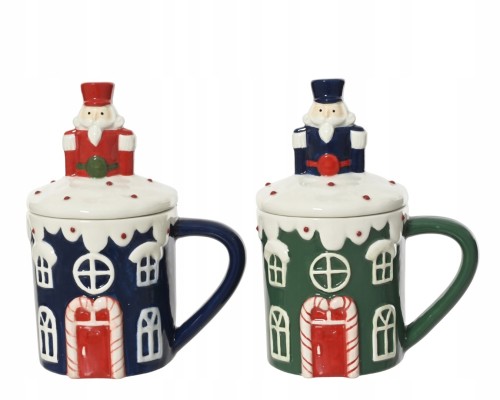 Kubek świąteczny z dolomitu z pokrywką duży 370 ml 1szt