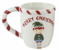 Kubek świąteczny z dolomitu biały czerwony elf 300ml 1szt