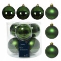 Bombki choinkowe butelkowa zieleń 8 cm zestaw 6 sztuk szklane