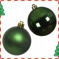 Bombki choinkowe butelkowa zieleń 8 cm zestaw 6 sztuk szklane
