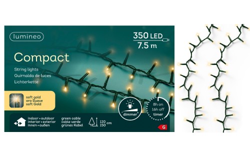 Lampki choinkowe światełka świąteczne 350 LED ciepły biały 7,5m