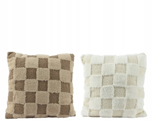 Poduszka dekoracyjna świąteczna miękka ozdobna krata pluszowa 45x45cm 1szt