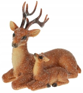 Figurka świąteczna tworzywo sztuczne Renifer brązowy 20cm 1szt