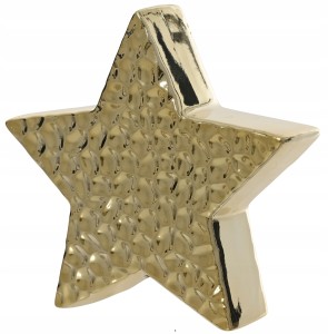 Figurka świąteczna porcelanowa gwiazda złota 12,3x12,8cm 1szt