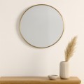 Lustro wiszące okrągłe z wąską złotą ramą 60cm 1szt