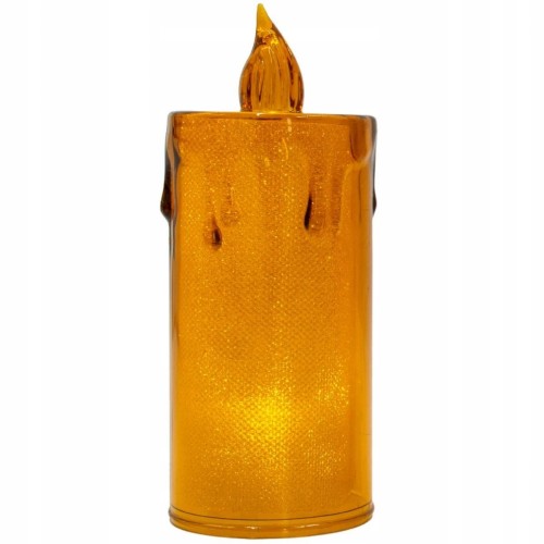 Świeca LED transparentna dekoracyjna złota 10,5 cm na baterie 1szt