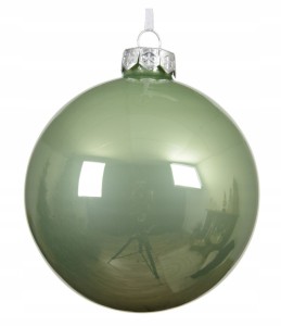 Bombka choinkowa szklana 8 cm matcha green połysk 1 szt.