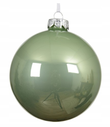 Bombka choinkowa szklana 8 cm matcha green połysk 1 szt.