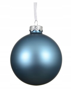 Bombka choinkowa szklana niebieska matowa 8cm 1szt.