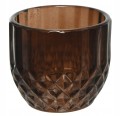 Świecznik ozdobny szklany transparentny ryflowany 6x5,2cm 1szt
