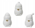 Figurka świąteczna porcelanowa skrzat gnom biały basic 5,5x7,5cm 1szt