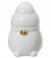 Figurka świąteczna porcelanowa skrzat gnom biały basic 5,5x7,5cm 1szt