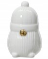 Figurka świąteczna porcelanowa skrzat gnom biały basic 5,5x7,5cm 1szt