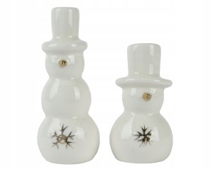 Figurka świąteczna porcelanowa bałwanek biały 7,8cm 1szt