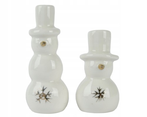 Figurka świąteczna porcelanowa bałwanek biały 7,8cm 1szt