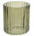 Świecznik ozdobny szklany transparentny ryflowany 7,3x8cm 1szt