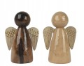 Figurka świąteczna drewniana aniołek brązowy minimalistyczny 12cm 1szt