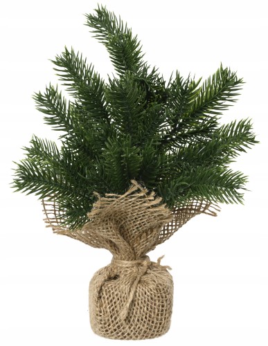 Choinka Sztuczna Świerk mała w worku jutowym MINI 22cm 1szt