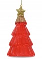 Bombka choinkowa szklana kształtka czerwona choinka 6,7x12,6cm 1szt