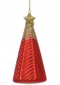 Bombka choinkowa szklana kształtka czerwona choinka 6,7x12,6cm 1szt
