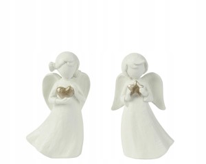 Figurka świąteczna aniołek biały tworzywo sztuczne 11,6cm 1szt