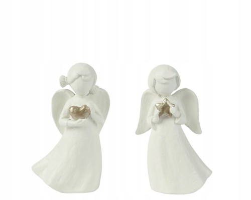 Figurka świąteczna aniołek biały tworzywo sztuczne 11,6cm 1szt
