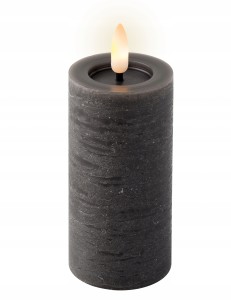 Świeca LED woskowa dekoracyjna czarna 12,5 cm na baterie 1szt