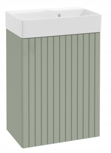 Szafka łazienkowa wisząca z umywalką eukaliptus bez uchwytu ryflowana 50x70cm Kiara