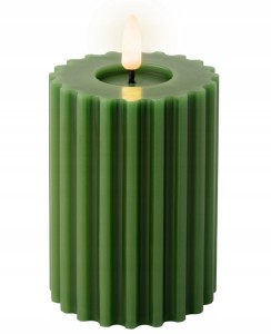 Świeca LED woskowa dekoracyjna zielona na baterie 12,3cm 1szt