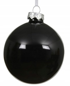 Bombka choinkowa szklana gładka czarna 8cm 1szt